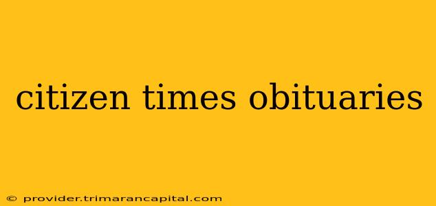 citizen times obituaries